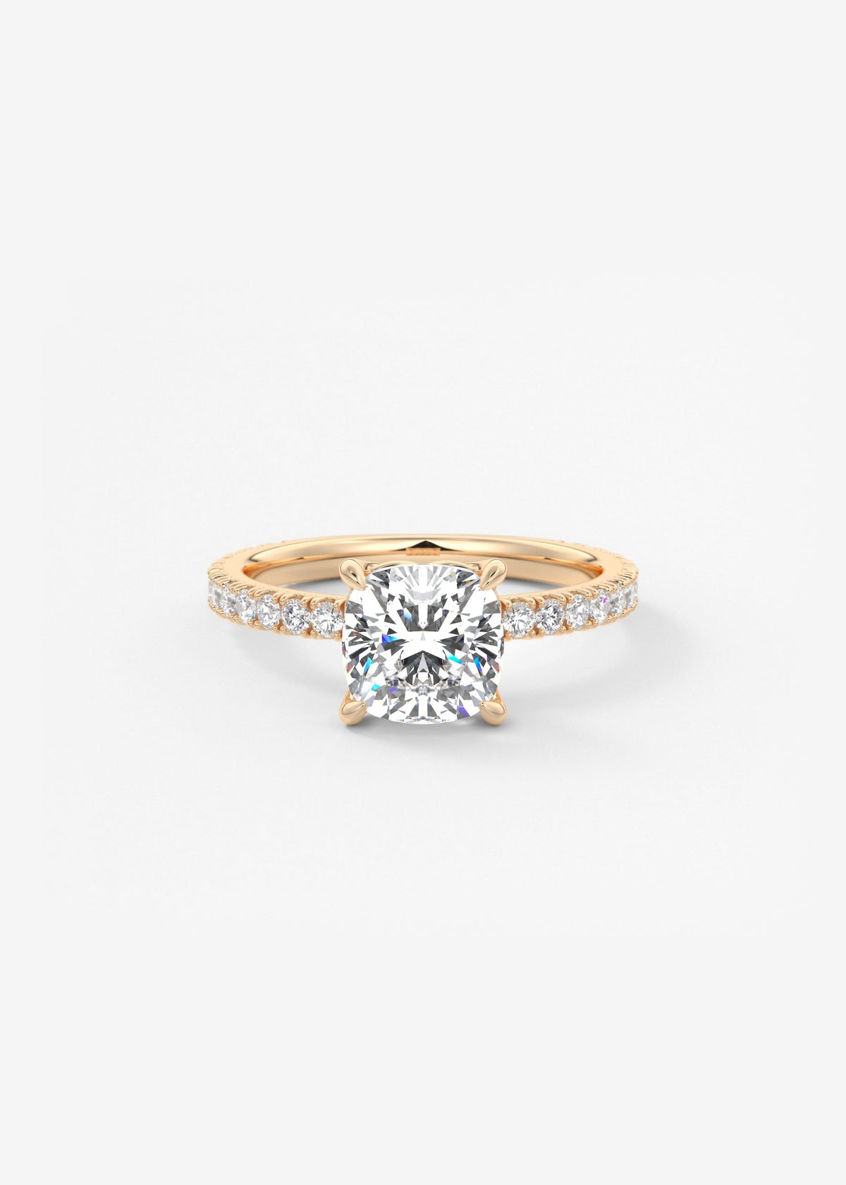 Cushion Pave Lab Grown Diamond Engagement Ring