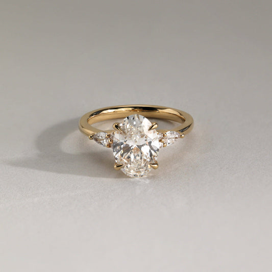 Oval Cluster Lab Grown Diamond Engagement Ring