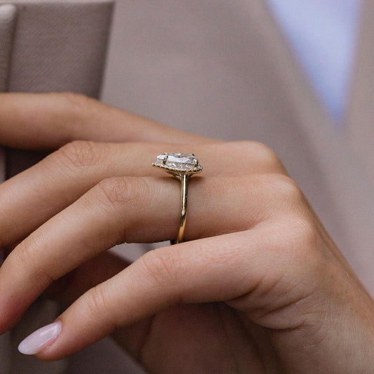 Pear Halo Lab Grown Diamond Engagement Ring