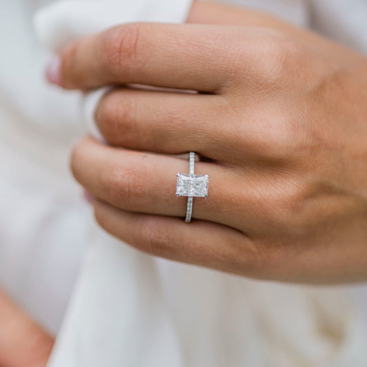 Radiant Pave Lab Grown Diamond Engagement Ring