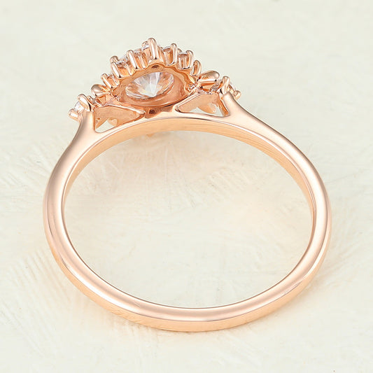 Round Cluster Lab-Grown Diamond Engagement Ring