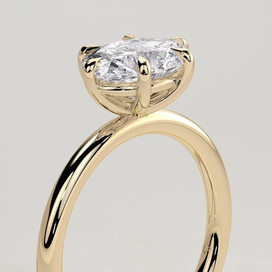East West Oval Solitaire Lab Grown Diamond Engagement Ring