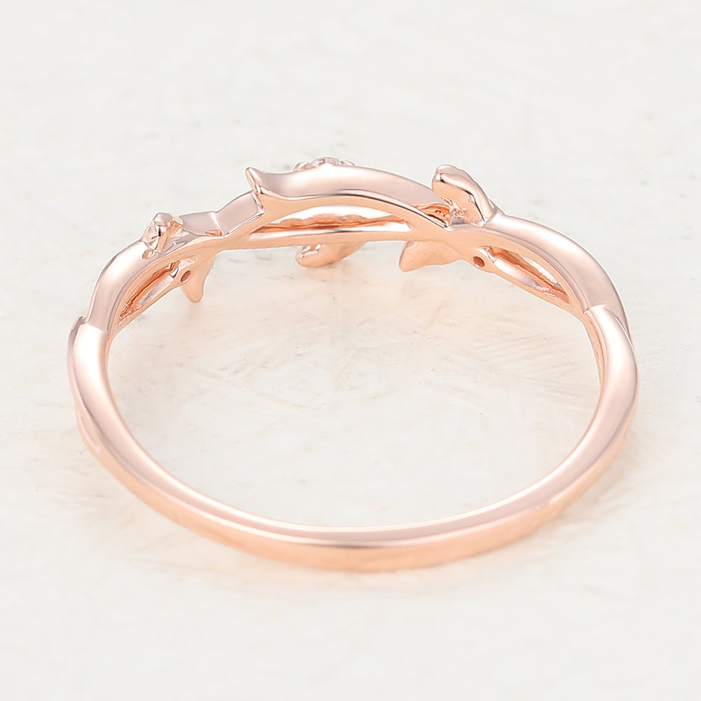 0.042 CT Round Shaped Moissanite Twig Style Wedding Band 3 0.042 CT Round Shaped Moissanite Twig Style Wedding Band 3