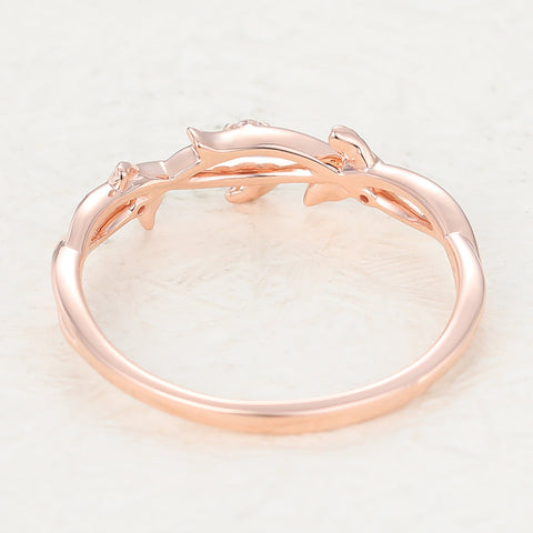 0.042 CT Round Shaped Moissanite Twig Style Wedding Band 3 0.042 CT Round Shaped Moissanite Twig Style Wedding Band 3