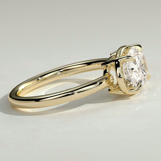 Oval Bezel Solitaire Lab Grown Diamond Engagement Ring