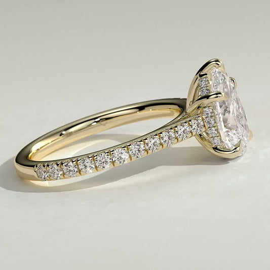 Pear Pave Lab Grown Diamond Engagement Ring