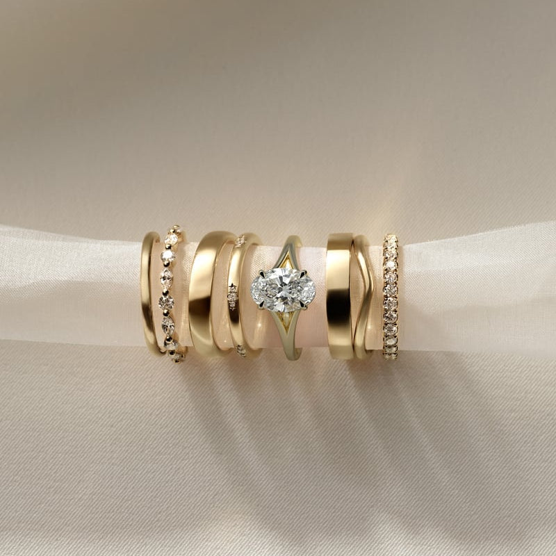 Oval Solitaire Split Shank Lab Grown Diamond Engagement Ring