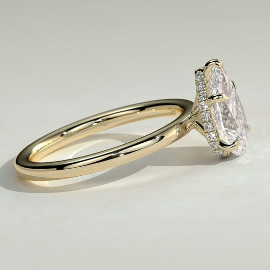 Pear Hidden Halo Lab Grown Diamond Engagement Ring