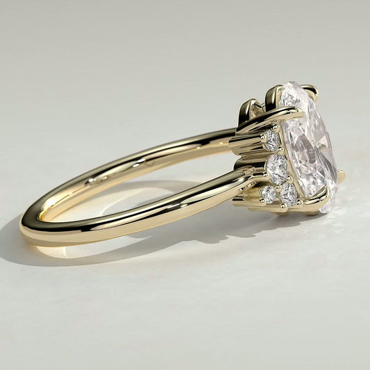Oval Cluster Lab Grown Diamond Engagement Ring