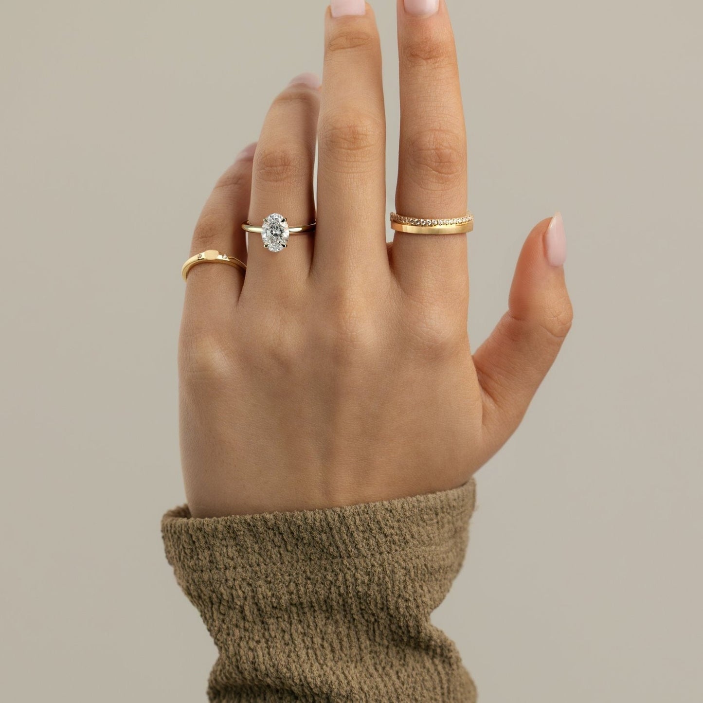 Oval Hidden Halo Lab Grown Diamond Engagement Ring