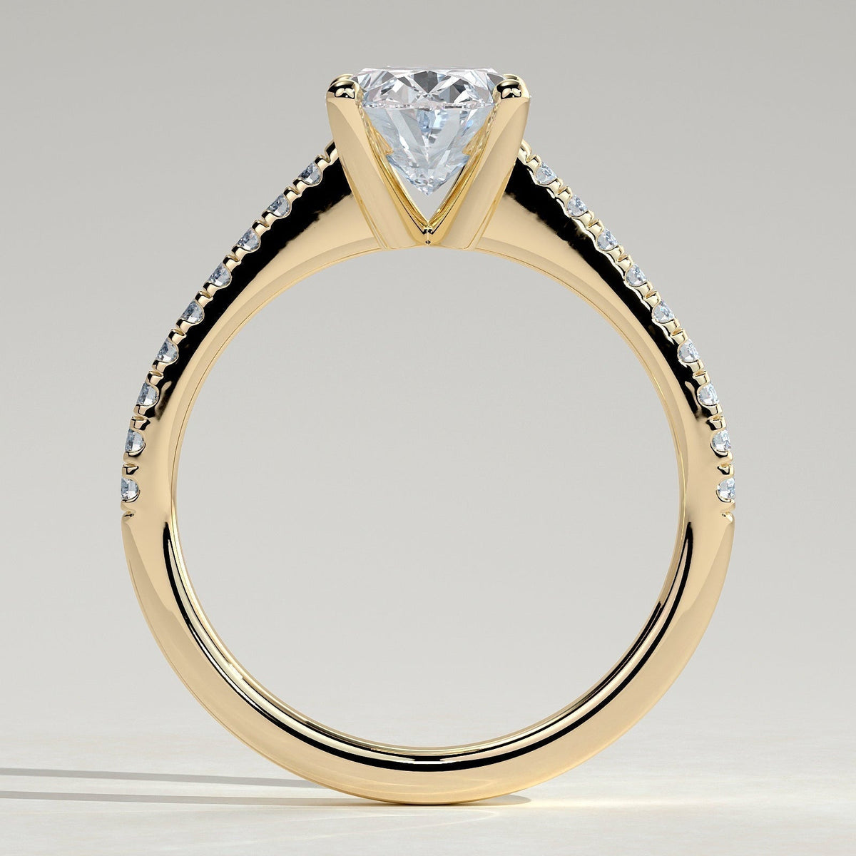 Oval Pave Lab Grown Diamond Engagement Ring