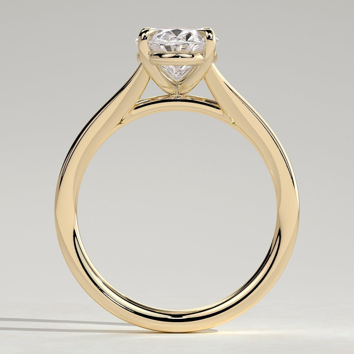 Oval Solitaire Split Shank Lab Grown Diamond Engagement Ring