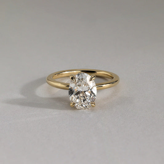 Oval Hidden Halo Lab Grown Diamond Engagement Ring