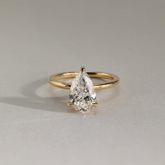 Pear Solitaire Lab Grown Diamond Engagement Ring