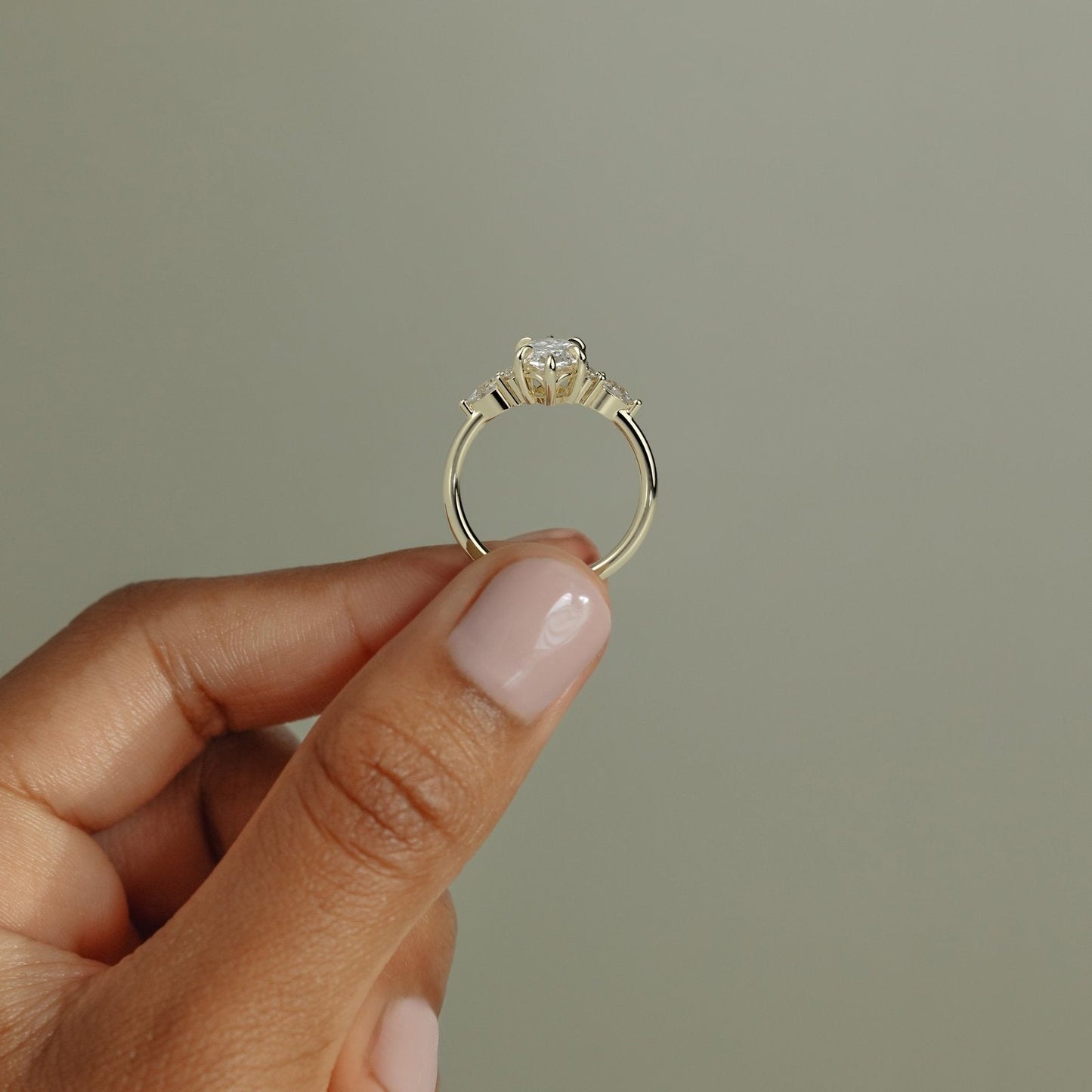 Marquise Cluster Lab Grown Diamond Engagement Ring