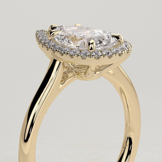 Pear Halo Lab Grown Diamond Engagement Ring