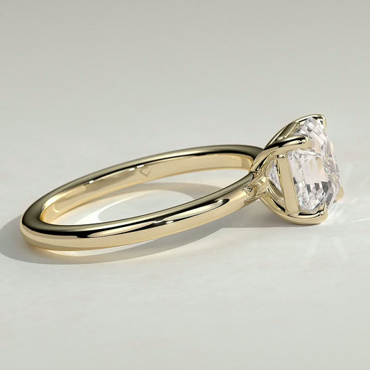 Asscher Solitaire Lab Grown Diamond Engagement Ring