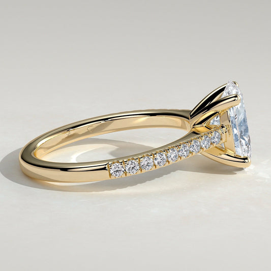 Oval Pave Lab Grown Diamond Engagement Ring