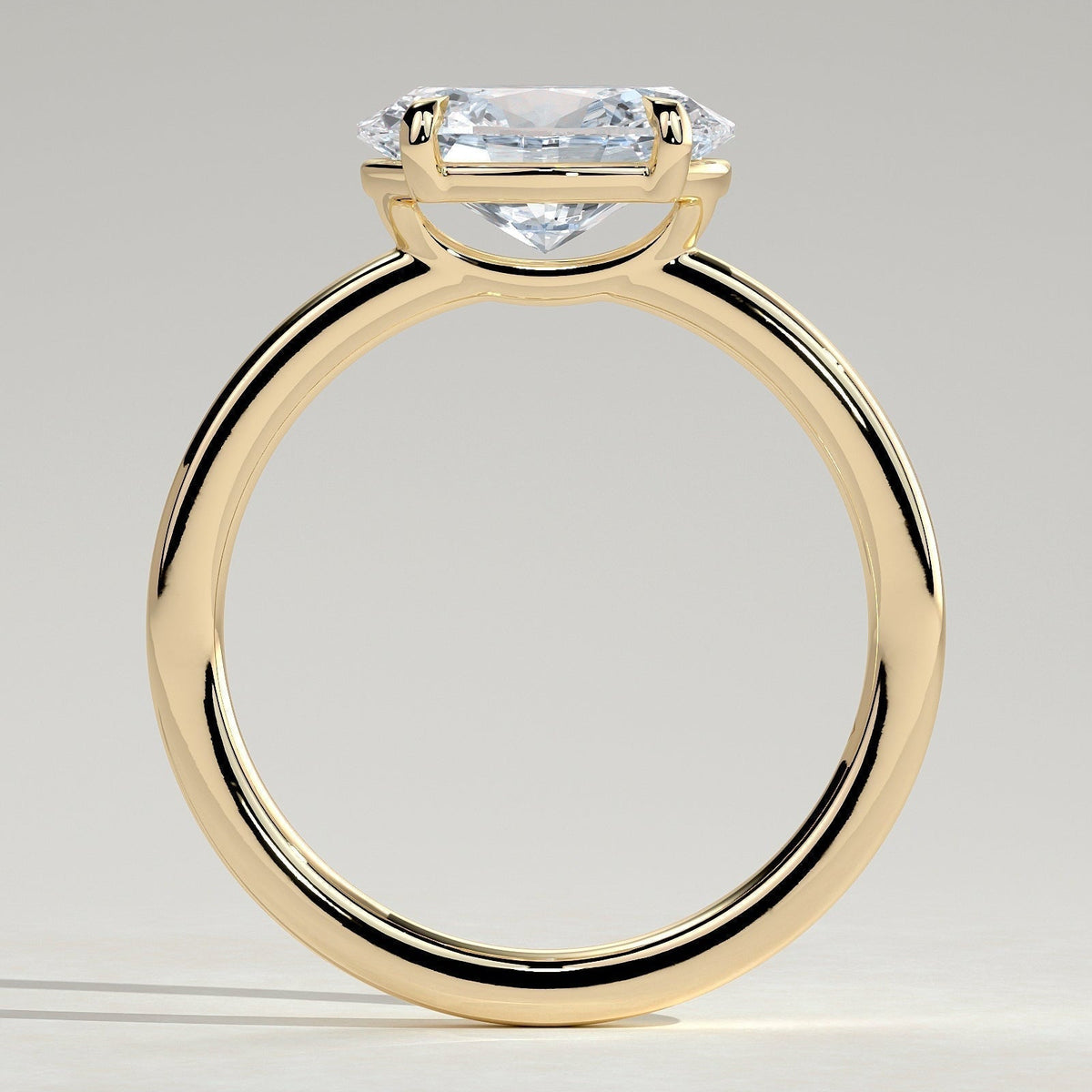 East West Oval Solitaire Lab Grown Diamond Engagement Ring