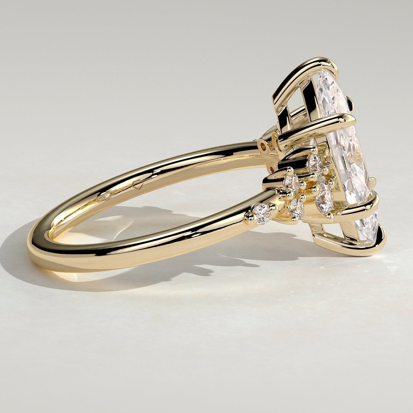 Marquise Cluster Lab Grown Diamond Engagement Ring