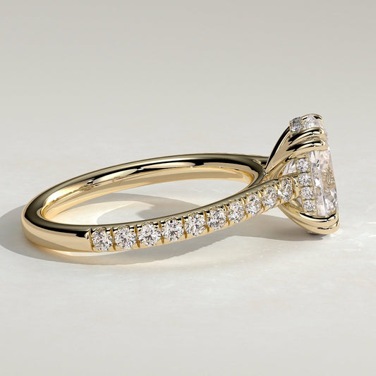 Oval Pave Lab Grown Diamond Engagement Ring