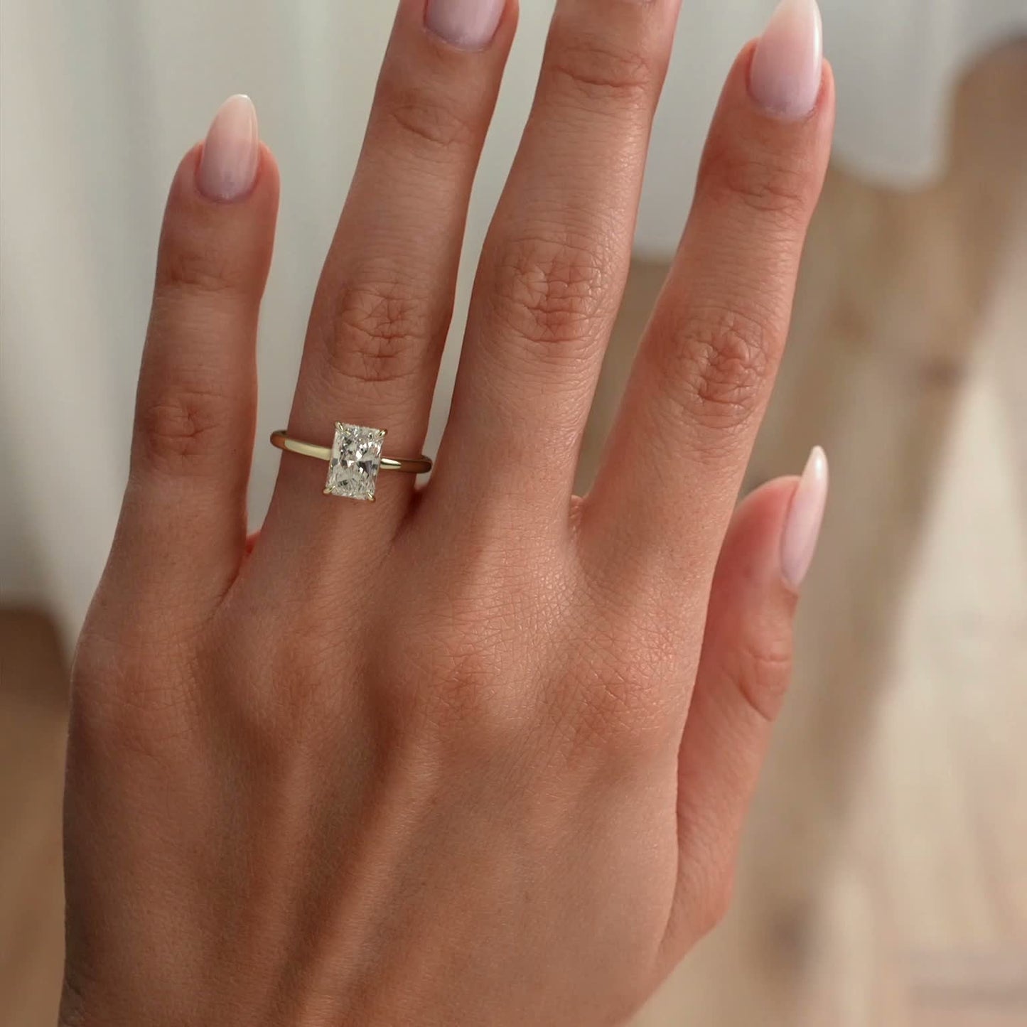 Radiant Hidden Halo Lab Grown Diamond Engagement Ring