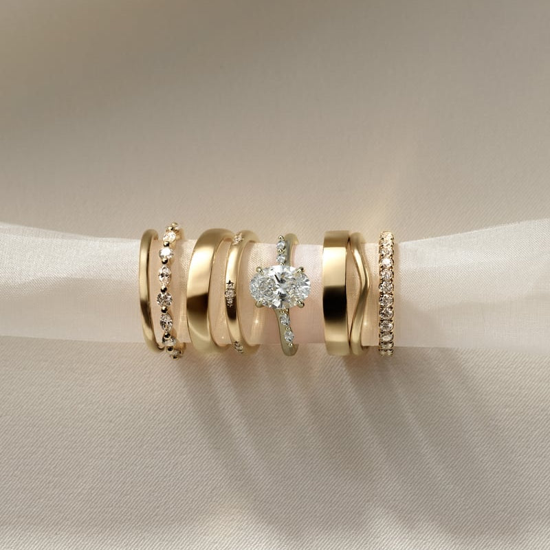 Oval Hidden Halo & Pave Lab Grown Diamond Engagement Ring