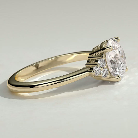 Round Cluster Lab Grown Diamond Engagement Ring