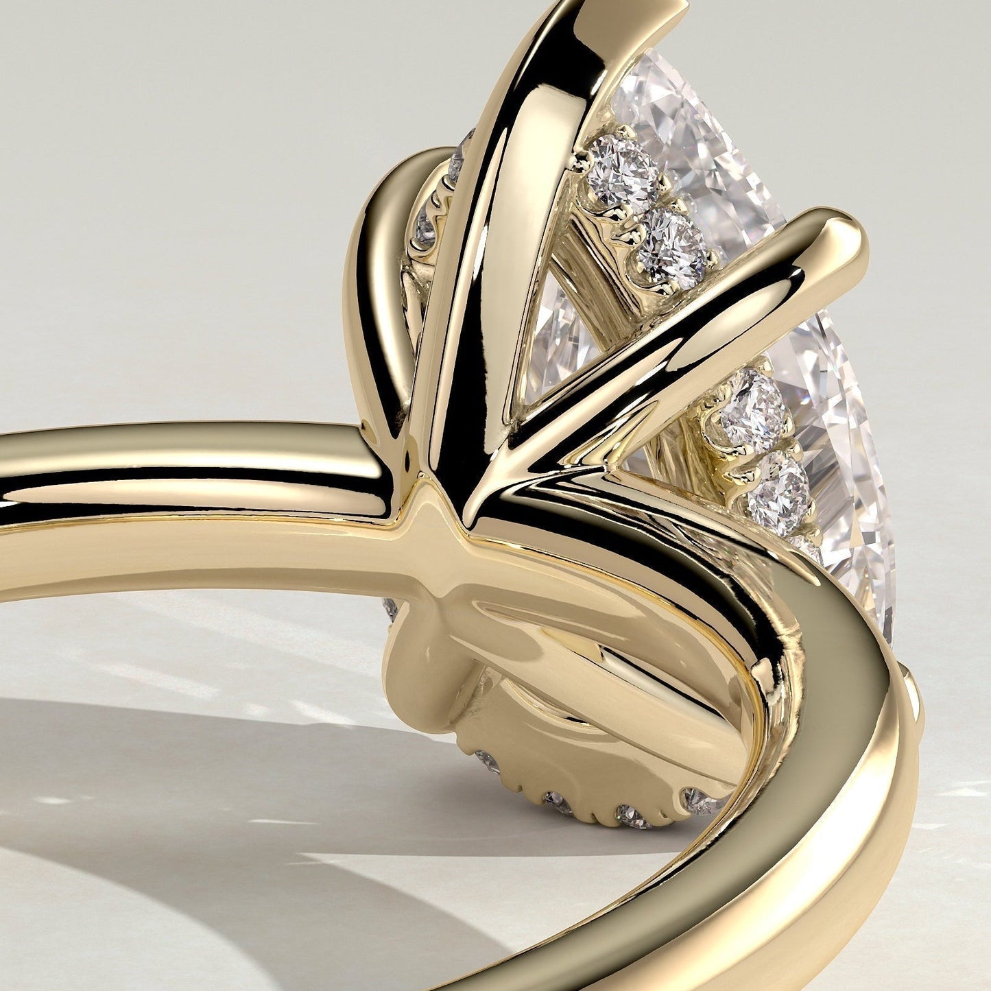 Pear Hidden Halo Lab Grown Diamond Engagement Ring