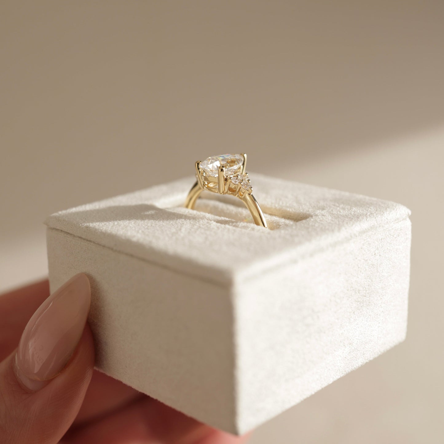 Pear Cluster Lab Grown Diamond Engagement Ring