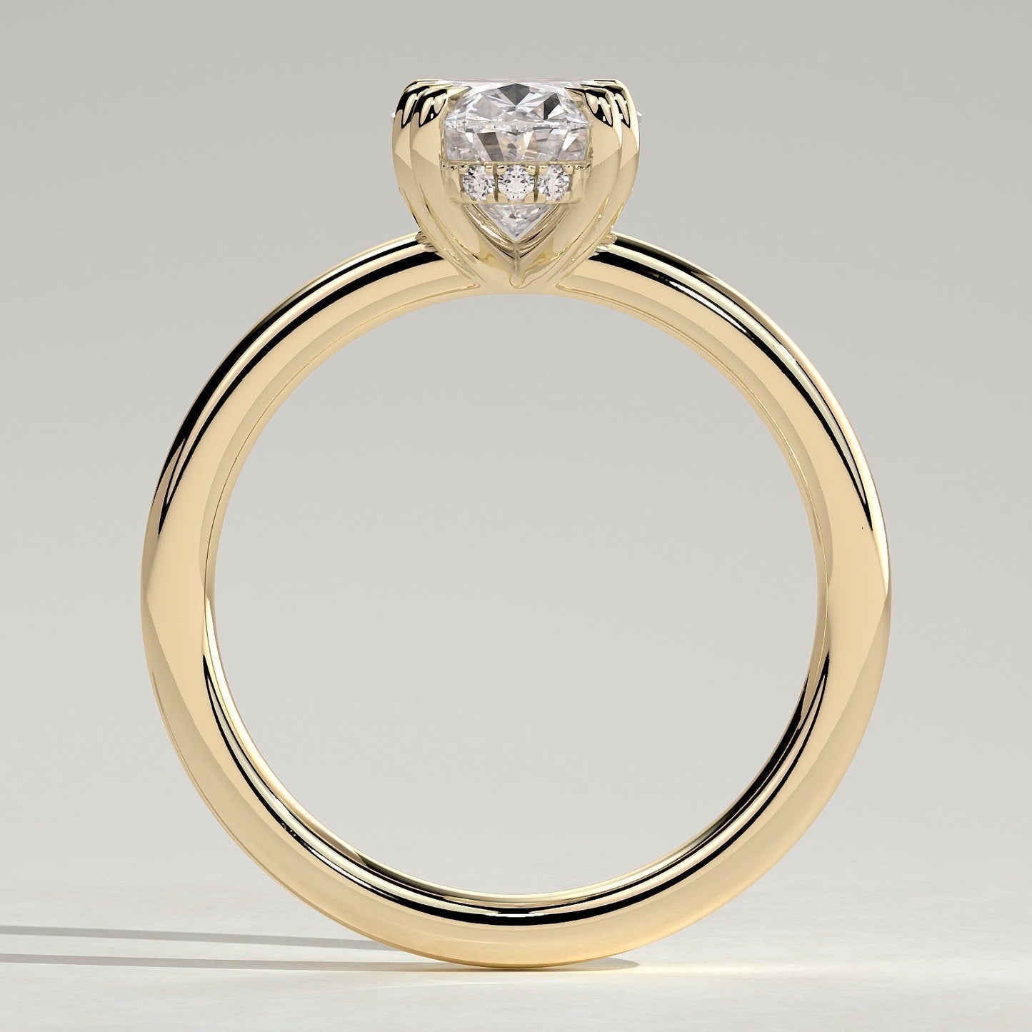 Oval Hidden Halo Lab Grown Diamond Engagement Ring