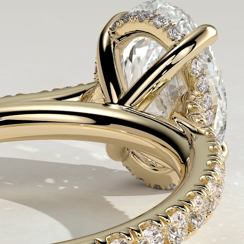 Oval Pave Lab Grown Diamond Engagement Ring