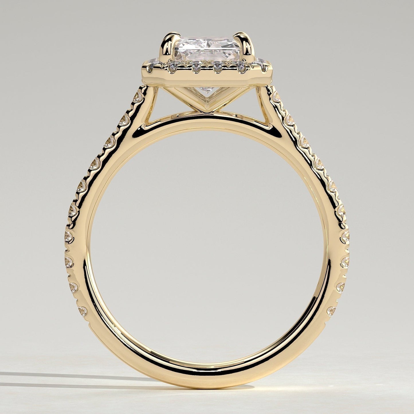 Radiant Halo & Pave Lab Grown Diamond Engagement Ring