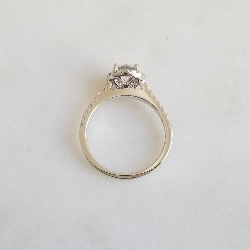 Round Halo & Pave Lab Grown Diamond Engagement Ring