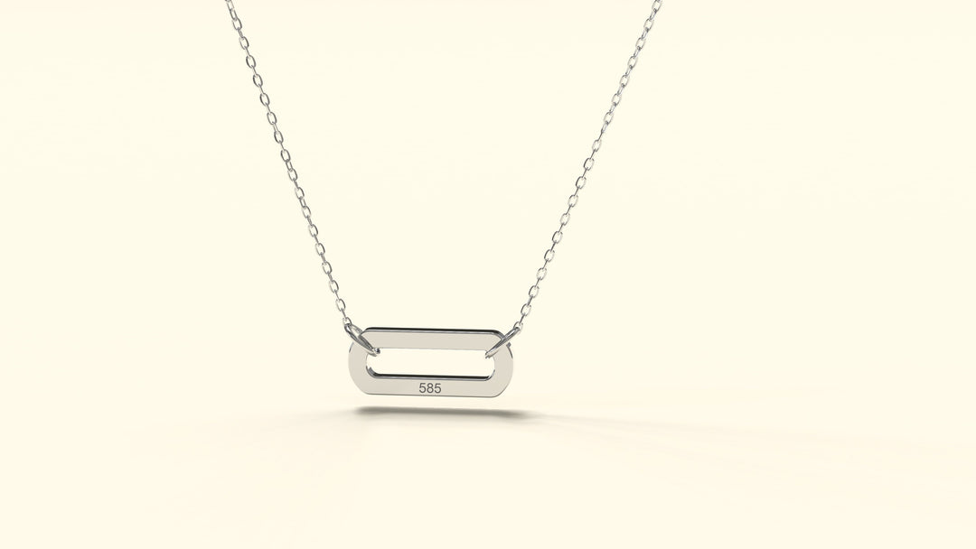 0.3 TCW Round Shape Moissanite Paper Clip Necklace