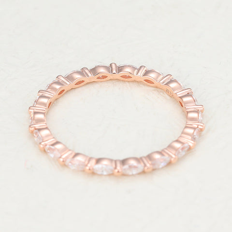 1.44 CT Marquise Shaped Moissanite Full Eternity Wedding Band 4 1.44 CT Marquise Shaped Moissanite Full Eternity Wedding Band 4