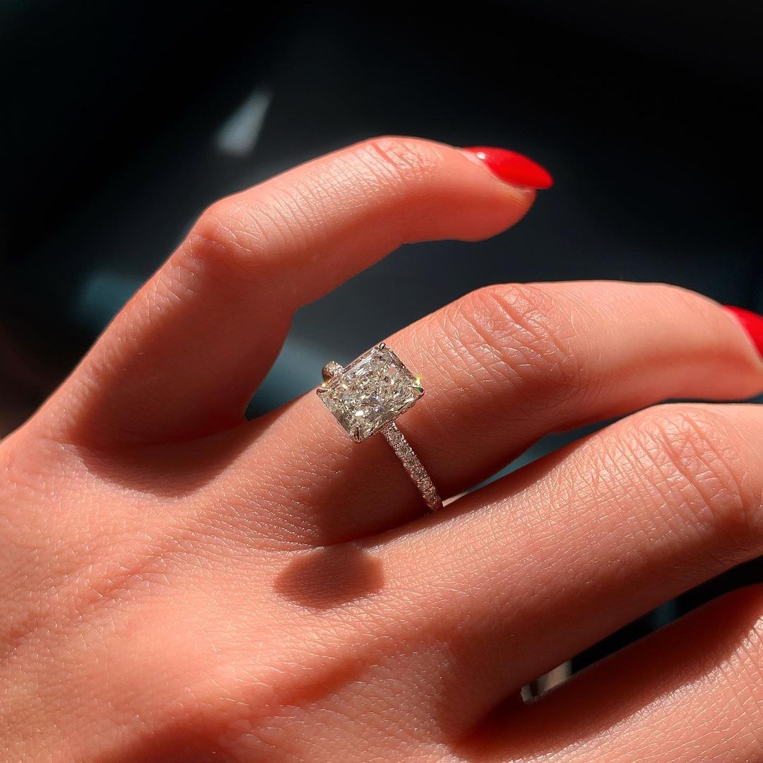 1.5 CT Cushion Hidden Halo & Pave Moissanite Engagement Ring 5 1.5 CT Cushion Hidden Halo & Pave Moissanite Engagement Ring 5