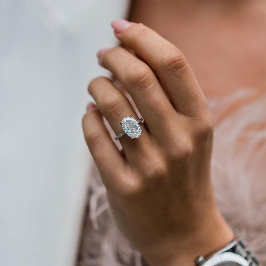 Oval Pave Lab Grown Diamond Engagement Ring