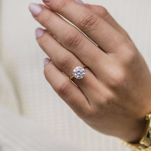 Round Solitaire Lab Grown Diamond Engagement Ring