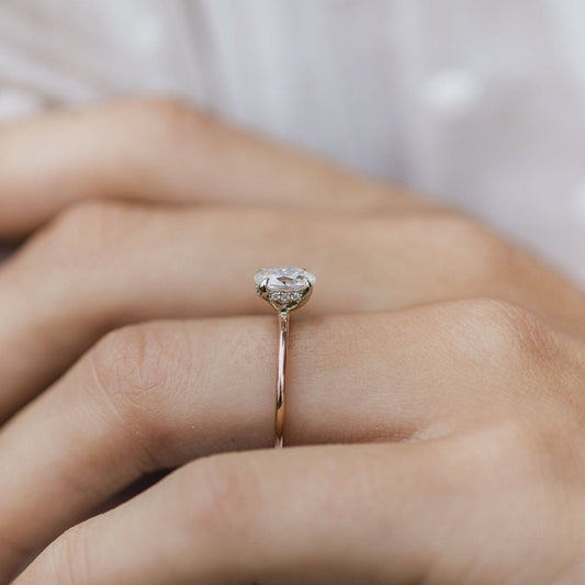 Oval Hidden Halo Lab Grown Diamond Engagement Ring