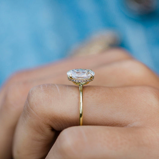 Oval Hidden Halo Lab Grown Diamond Engagement Ring