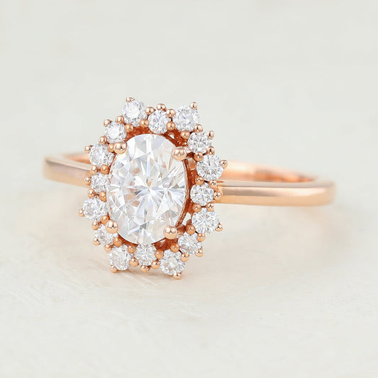 Oval Cluster Lab-Grown Diamond Engagement Ring