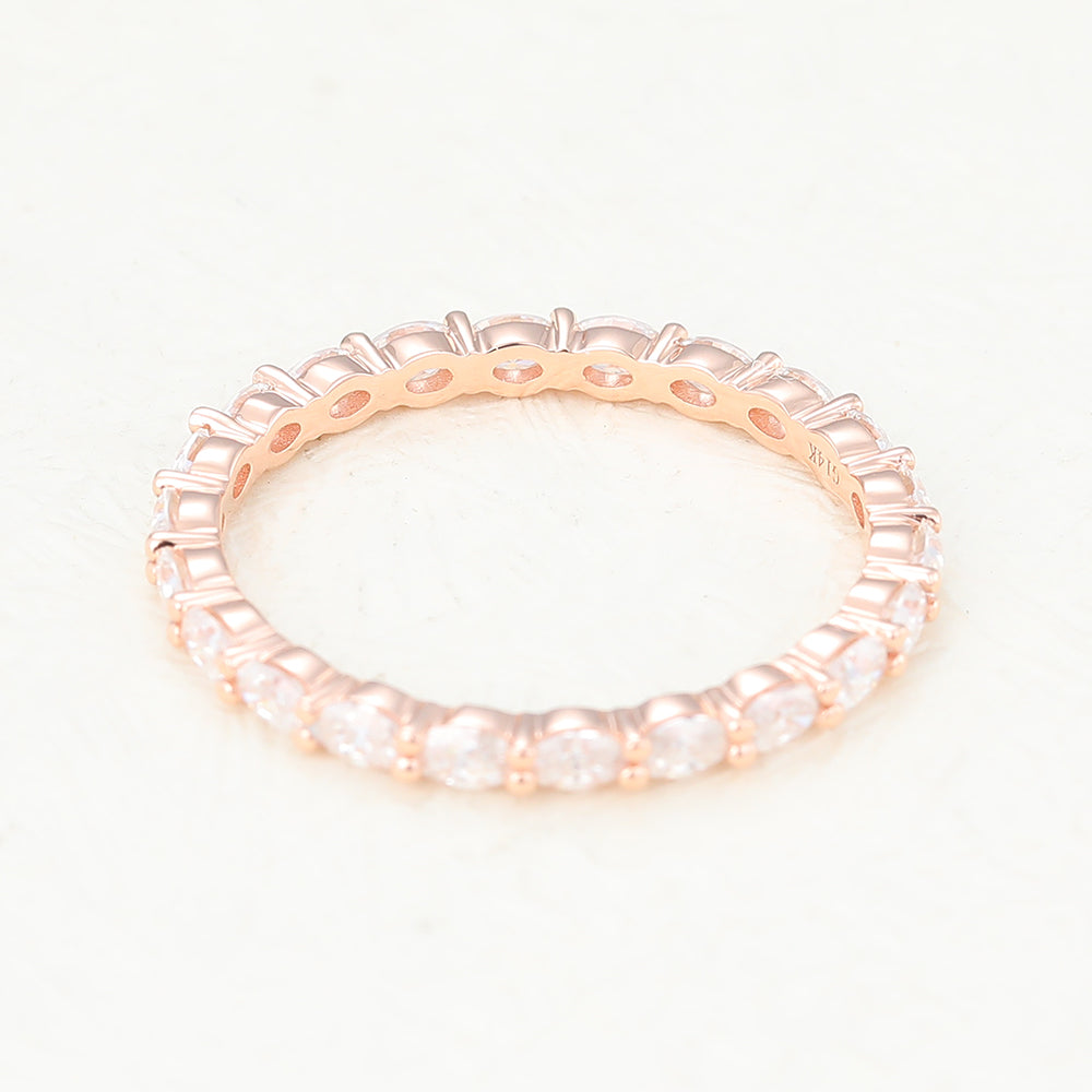 1.32 CT Oval Shaped Moissanite Full Eternity Wedding Band 2 1.32 CT Oval Shaped Moissanite Full Eternity Wedding Band 2