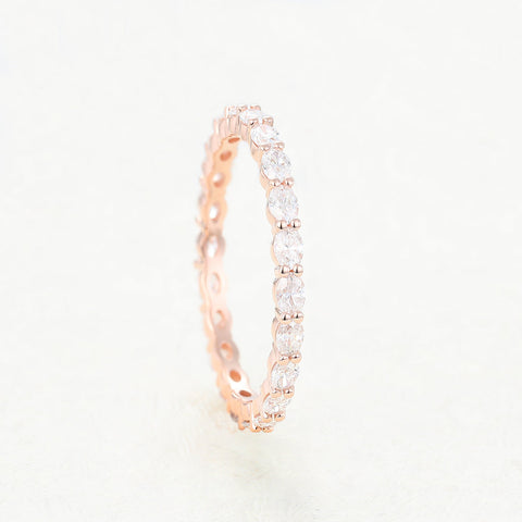 1.32 CT Oval Shaped Moissanite Full Eternity Wedding Band 3 1.32 CT Oval Shaped Moissanite Full Eternity Wedding Band 3