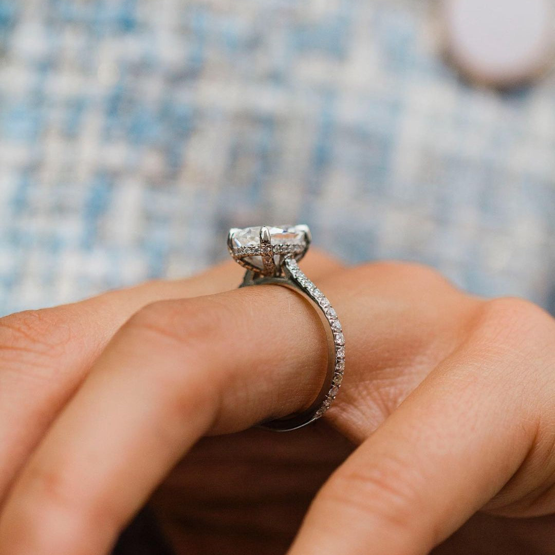 Oval Pave Lab Grown Diamond Engagement Ring