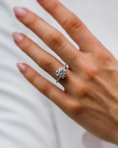 2.75 CT Round Solitaire Pave Moissanite Engagement Ring 1 2.75 CT Round Solitaire Pave Moissanite Engagement Ring 1
