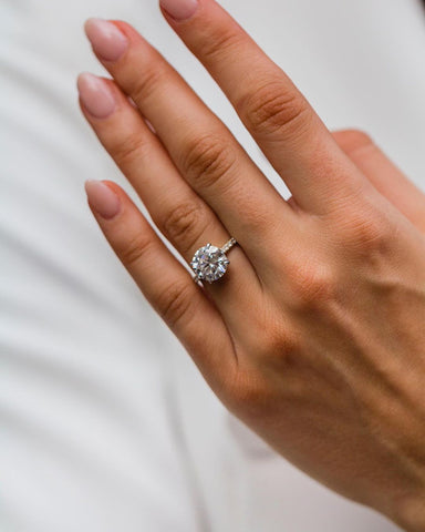 2.75 CT Round Solitaire Pave Moissanite Engagement Ring 4 2.75 CT Round Solitaire Pave Moissanite Engagement Ring 4