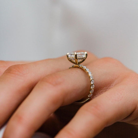Oval Pave Lab Grown Diamond Engagement Ring