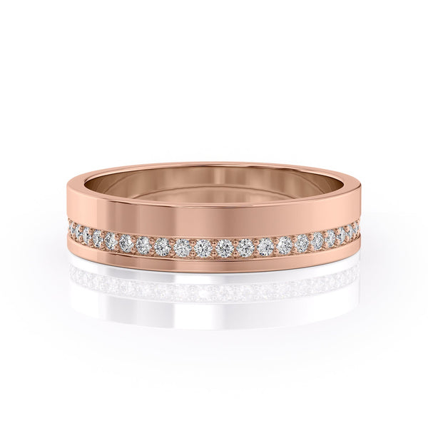 Round Stone High Polish Finish Men's Wedding Band 1 Round Stone High Polish Finish Men's Wedding Band 1