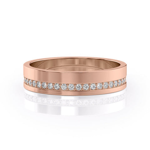Round Stone High Polish Finish Men's Wedding Band 1 Round Stone High Polish Finish Men's Wedding Band 1